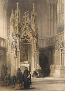 Louis Haghe - Large 1850 Lithograph, Altar in the Cathedral Ratisbone