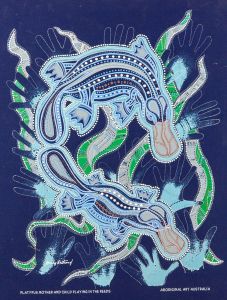 Contemporary Mixed Media - Aboriginal Work on Fabric