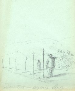 I Burn Blyth - 19th Century Graphite Drawing, Walk in Algiers
