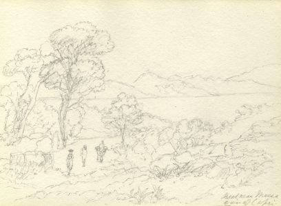 I Burn Blyth - 19th Century Graphite Drawing, Road near Massa, View of Capri