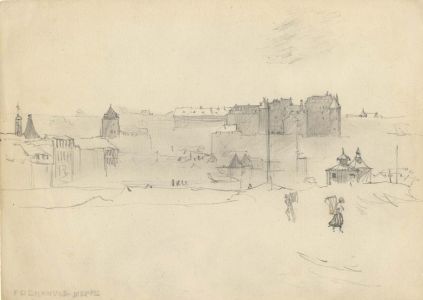 Frank Lewis Emanuel - Early 20th Century Graphite Drawing, Dieppe
