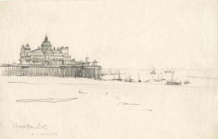 Frank Lewis Emanuel - Early 20th Century Graphite Drawing, Morecombe
