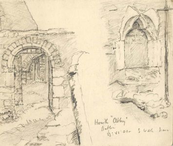 19th Century Graphite Drawing - Howth Abbey, Dublin