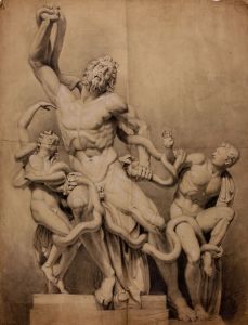 John Adam Houston RSA - Large Mid 19th Century Graphite Drawing, Classical Scene