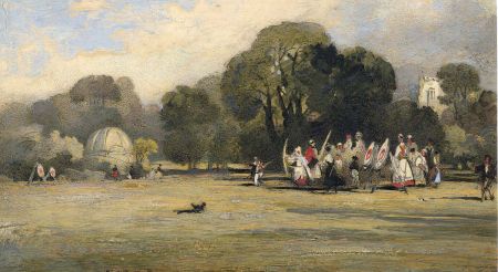 John Hippisley - 1820 Tempera, Archery at Powderham Castle