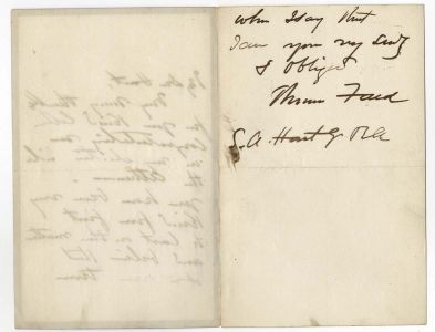 Thomas Faed RA - 19th Century Autograph, Signed Letter to S A Hart RA