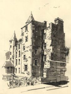 Paul Sharp - Monochrome 1964 Watercolour, Provost Skene House Guestrow Aberdeen