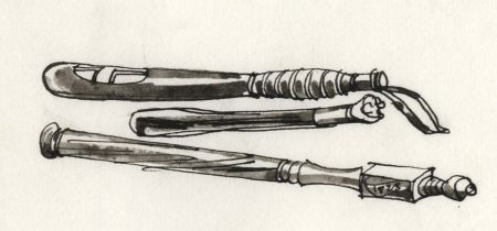 Paul Sharp - 1964 Pen and Ink Drawing, Truncheons, Devon Athenaeum Barnstaple
