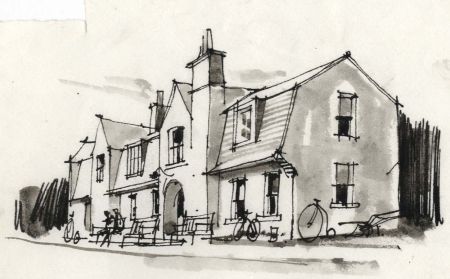 Paul Sharp - 1964 Pen and Ink Drawing, Glenesk Folk Museum