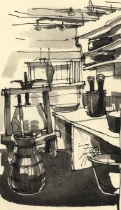 Paul Sharp - 1964 Pen and Ink Drawing, Dairy, St. Fagan's