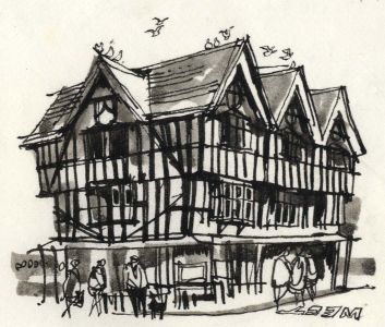 Paul Sharp - 1964 Pen and Ink Drawing, The Old House, Hereford