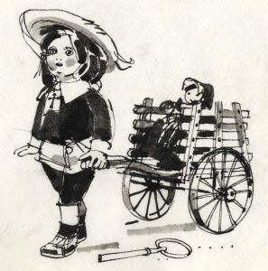Paul Sharp - 1964 Pen and Ink Drawing, The Doll Museum Oken's House Warwick
