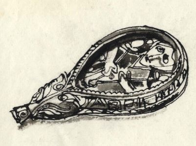 Paul Sharp - 1964 Pen and Ink Drawing, The Alfred Jewel, Ashmolean, Oxford