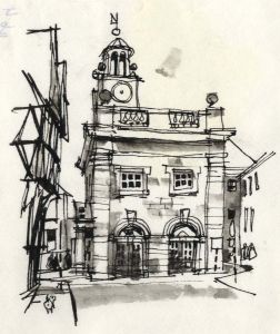 Paul Sharp - 1964 Pen and Ink Drawing, Ludlow Museum