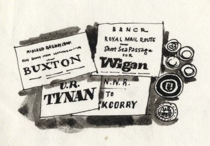 Paul Sharp - 1964 Pen and Ink Drawing, Railway Relics Yieldingtree