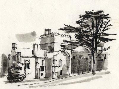 Paul Sharp - 1964 Pen and Ink Drawing, Buckland Abbey Devon