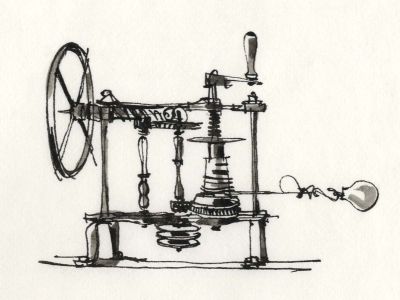 Paul Sharp - 1964 Pen and Ink Drawing, Spit Lewes Sussex