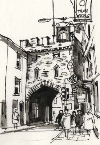 Paul Sharp - 1964 Pen and Ink Drawing, Chepstow