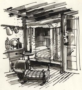 Paul Sharp - 1964 Pen and Ink Drawing, Angus Folk Museum