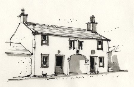 Paul Sharp - 1964 Pen and Ink Drawing, Carlyle's Birthplace Ecclefechan