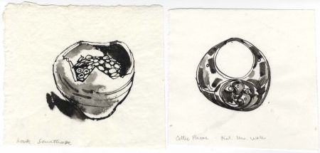 Paul Sharp - 1964 Pen and Ink Drawing, Horde and Celtic Plane