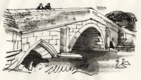 Paul Sharp - Monochrome 1963 Watercolour, Potter Heigham, River Thurne Norfolk