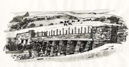 Paul Sharp - Monochrome 1963 Watercolour, Lledr Valley Bridge Caernarvonshire