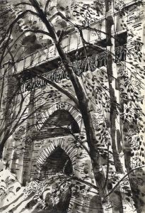 Paul Sharp - Monochrome 1963 Watercolour, Devil's Bridge Cardigan