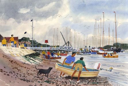 Paul Sharp - 1964 Watercolour, Rye Harbour