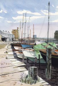 Paul Sharp - 1964 Watercolour, Eling Quay, Southampton Water