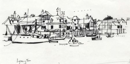 Paul Sharp - 1964 Pen and Ink Drawing, Lymington