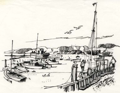 Paul Sharp - 1964 Pen and Ink Drawing, St. Catherine's Creek