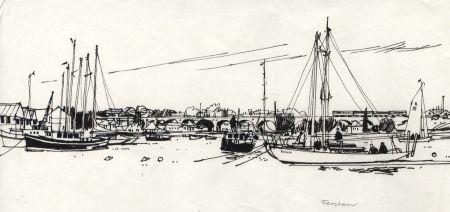 Paul Sharp - 1964 Pen and Ink Drawing, Fareham