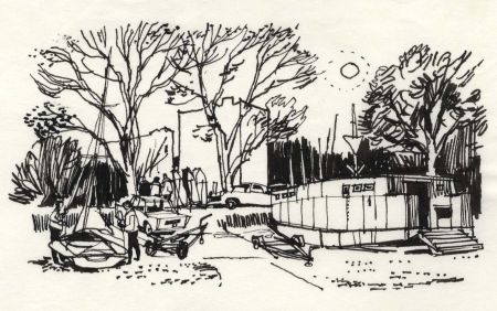 Paul Sharp - 1964 Pen and Ink Drawing, Portchester Hard