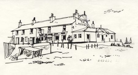 Paul Sharp - 1964 Pen and Ink Drawing, Ferry Boat Inn, Hayling Island