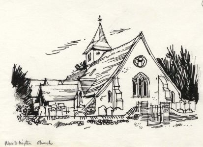 Paul Sharp - 1964 Pen and Ink Drawing, Warblington Church