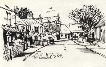 Paul Sharp - 1964 Pen and Ink Drawing, Bosham Village