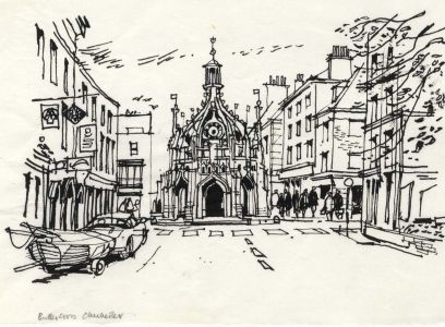 Paul Sharp - 1964 Pen and Ink Drawing, Chichester