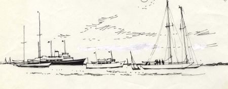 Paul Sharp - 1964 Pen and Ink Drawing, Chichester Harbour