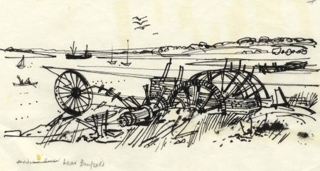 Paul Sharp - 1964 Pen and Ink Drawing, Near Binfield