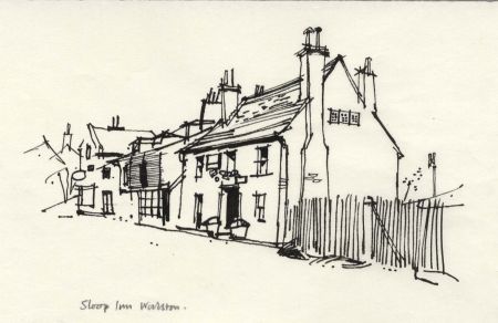 Paul Sharp - 1964 Pen and Ink Drawing, Sloop Inn Woolston