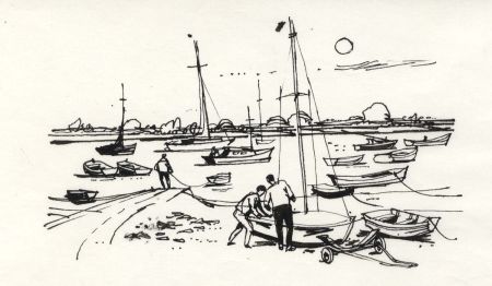 Paul Sharp - 1964 Pen and Ink Drawing, Portchester Hard