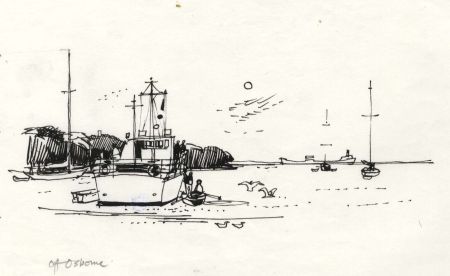 Paul Sharp - 1964 Pen and Ink Drawing, Off Osborne