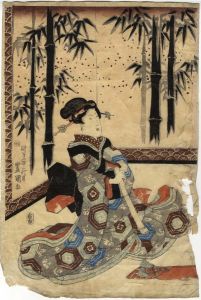 Toyokuni - 19th Century Oriental Woodblock, Musician