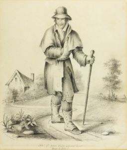 After J.A. Stevenson - Fine 19th Century Graphite Drawing, "How Lazy I Am!"