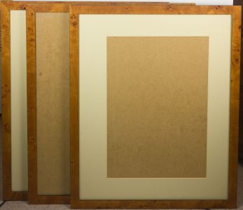 Set of 3 Large Mid 20th Century Picture Frame - Real Wood Veneer