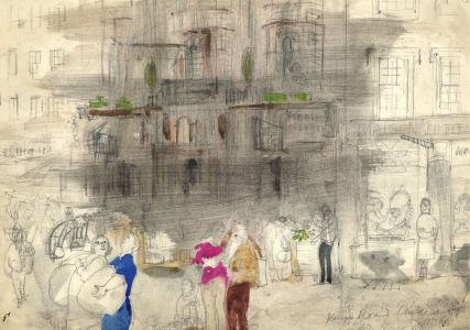 Violet Hilda Drummond - Mid 20th Century Graphite Drawing, King's Road, Chelsea