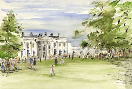 Violet Hilda Drummond - Mid 20th Century Watercolour, Reception on the Lawn