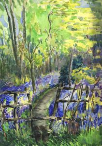 Violet Hilda Drummond - Early 20th Century Watercolour, Bluebells, Sussex