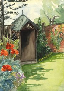 Violet Hilda Drummond - Early 20th Century Watercolour, Summer House and Poppies